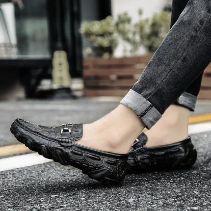 Scarpe Casual da uomo in vera pelle stile coccodrillo mocassini per scarpe comodi da uomo scarpe da uomo Casual Slip on semplici scarpe da guida