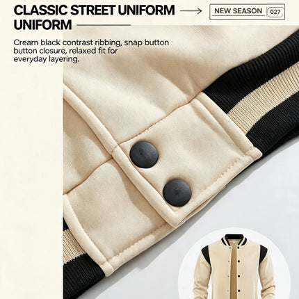 Men Color Block Varsity Jacket Fleece Lined Long Sleeve Button Baseball Coat Retro Swag Streetwear Casual Outerwear Y2K Clothes