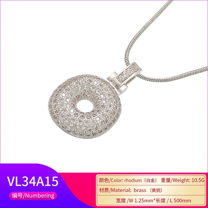 ZHUKOU Colore argento Bubble lettere iniziali collane 26 lettere pendenti collane per le donne Ottone CZ Gioielli all'ingrosso VL34