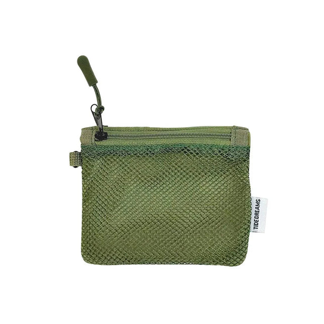 Travel Makeup Storage Bags New Mesh Coin Purse Simple Portable Mini Bag Multi-purpose Square Bag Double-layer Zipper Card Holder PlatiNum