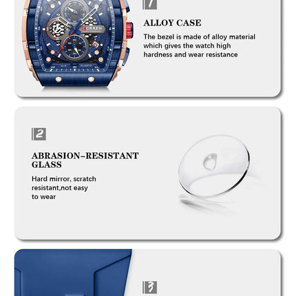 CURREN Orologio da uomo alla moda, marchio unico, design quadrato, lusso, nastro sportivo al quarzo, orologi da uomo impermeabili platinumshop