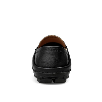 Scarpe da uomo Casual Luxury Summer Casual Leather Shoes Soft Low Platform Outdoor Light traspirante antiscivolo scarpe da guida nere