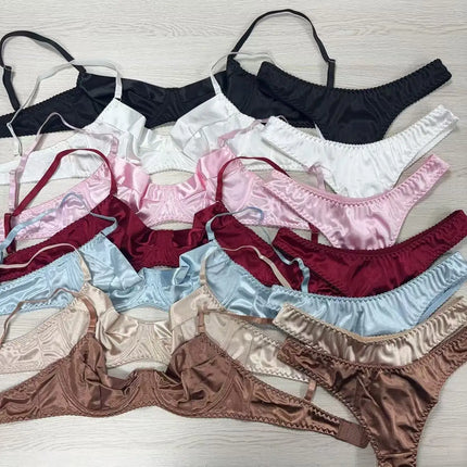 Toucheart Erotic Lingerie Ultra-thin French Lingerie Sexy Set Bra Panties Push-up Underwired Women's Body Shaping Cute Intimate