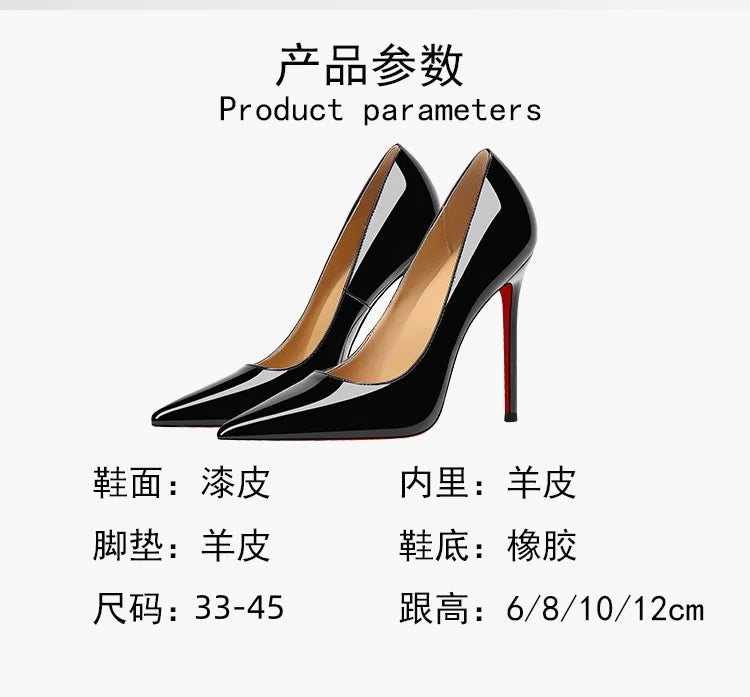 Scarpe da Donna 2026 di Tendenza Lusso con Suola Rossa Tacchi Alti a Punta Stiletto 12 cm Comode per Feste e Cerimonie