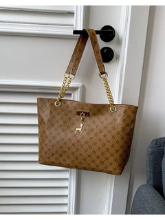Women Luxury Design Tote Bag  Large Capacity Handbag Fashion Printing Shoulder Bag Trendy New Shopping Bag Purse
