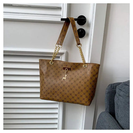 Women Luxury Design Tote Bag  Large Capacity Handbag Fashion Printing Shoulder Bag Trendy New Shopping Bag Purse PlatiNum