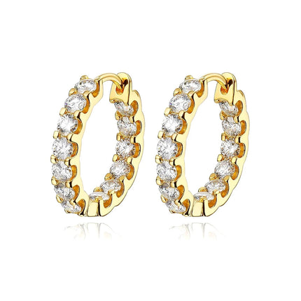 KNOBSPIN 2.6ct D Color Moissanite Earring 925 Sterling Sliver Plated White Gold Hoop Earring for Women Wedding Party Jewelry PlatiNum