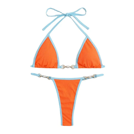 Set bikini sexy in due pezzi Set bikini con stampa casuale da donna Costume da bagno push-up Costume da bagno sandbeach platinumshop