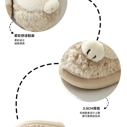 Women's Cute Cat Plush Cotton Slippers Autumn & Winter Home Anti Slip Thick Bottom Cotton Slippers Soft and Warm Indoor Slippers