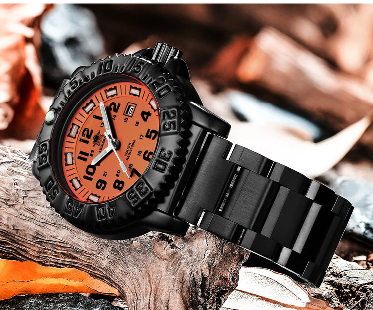 ADDIESDIVE 44mm Men's  Wrist Watch 50m Water Resistant Large Luminous Dial Date Display Stainless Steel Men's Quartz Watch
