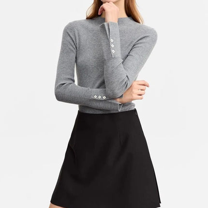 Gonne casual semplici da donna, stile coreano, a vita alta, per l'ufficio, da pendolare, a trapezio, tinta unita, abbinabili a tutto, gonne femminili