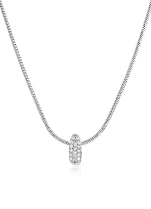 Fashion Tiny CZ Zircon Initial Alphabet Pendant Neckalce Gold Plated Stainless Steel A-Z Letter Necklaces Birthday Gifts Jewelry PlatiNum