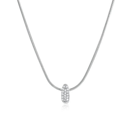 Fashion Tiny CZ Zircon Initial Alphabet Pendant Neckalce Gold Plated Stainless Steel A-Z Letter Necklaces Birthday Gifts Jewelry PlatiNum