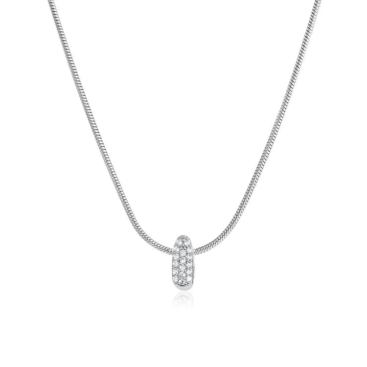 Fashion Tiny CZ Zircon Initial Alphabet Pendant Neckalce Gold Plated Stainless Steel A-Z Letter Necklaces Birthday Gifts Jewelry PlatiNum