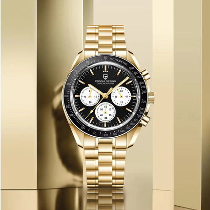 Nuovo Orologio da Uomo PAGANI DESIGN Golden Moon 2026, Orologio al Quarzo di Lusso, Cronografo Sportivo, Vetro Zaffiro AR, Impermeabile, Regalo platinumshop