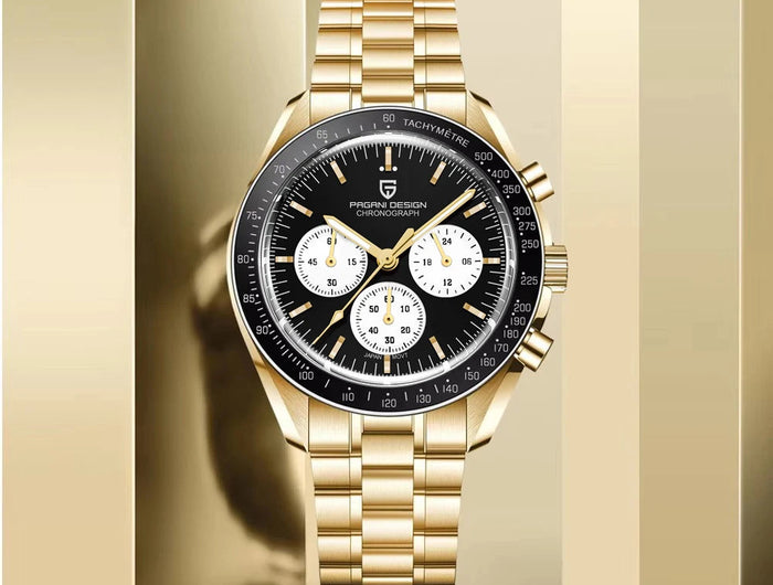 Nuovo Orologio da Uomo PAGANI DESIGN Golden Moon 2026, Orologio al Quarzo di Lusso, Cronografo Sportivo, Vetro Zaffiro AR, Impermeabile, Regalo platinumshop