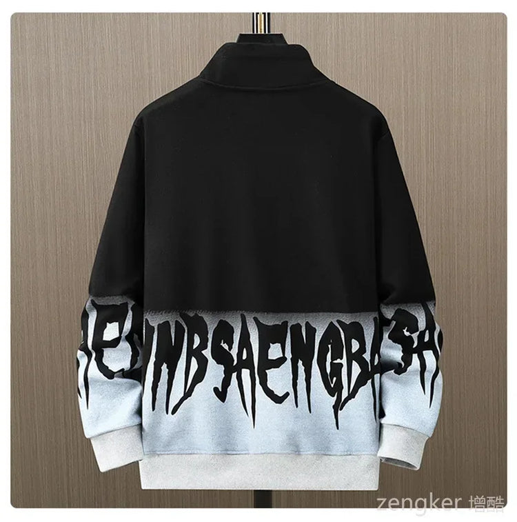 Men Spring Autumn Hooded Sweater Letter Plus Size Trendy Loose Sports Leisure Youth Student Hoodie 11xl 170kg 10XL 9XL