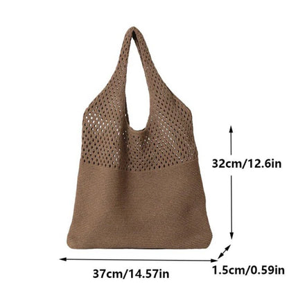 Borse a maglia da donna, borsa tote grande capacità, borsa estiva da spiaggia, borsa grande casual, borse a tracolla intrecciate a nido d'ape, borsa da donna