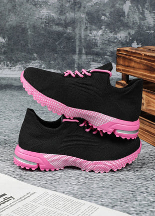 Breathable Socks Shoes Women Lightweight Knitted Casual Sneakers Non-slip Walking Footwear Outdoor Jogging Fitness Sports PlatiNum