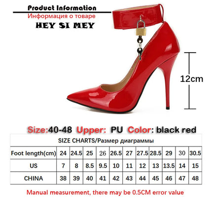 Scarpe décolleté sexy con tacco alto Scarpe da donna con cinturino alla caviglia Chiave Dec Designer di lusso con punta a punta Scarpe con tacco a spillo da donna nere rosse