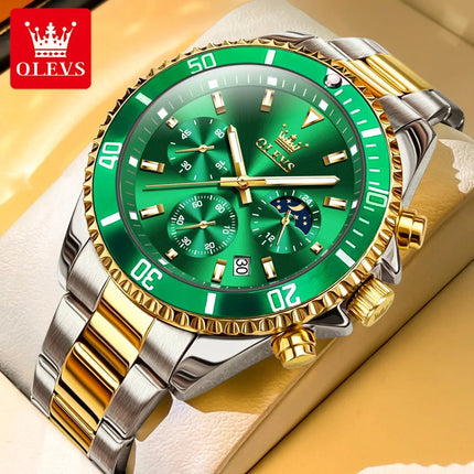 OLEVS Men's Classic Watches with Date Waterproof Luminous Luxury Big Dial Men's Wrist Dress Stainless Steel Men Watch
