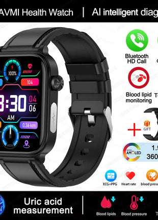 2025 Nuovo AI Diagnosi Lipidi nel sangue Acido urico Test di composizione corporea Smart Watch per uomo ECG + PPG Chiamata Bluetooth Salute Smartwatch platinumshop