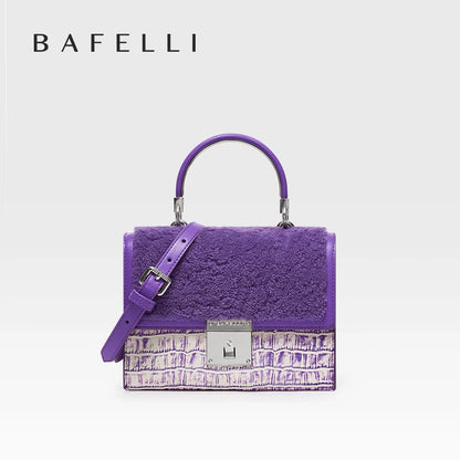 BAFELLI 2025 NUOVA BORSA DA DONNA MARCHIO DI Lusso K GOLD SERIES MODA VIOLA Borsa da sera Spalla Stile invernale Lana CASUALE