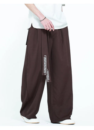 Pantaloni da uomo in stile giapponese con stampa Ukiyo-e, pantaloni comodi e alla moda, pantaloni larghi da uomo, pantaloni casual a gamba dritta da uomo