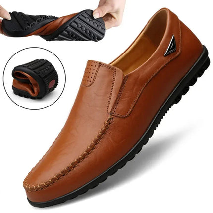 Scarpe Casual da Uomo in Vera Pelle di Lusso, Mocassini Estivi Cuciti a Mano, Traspiranti, Slip-on, Scarpe da Guida, Taglia Grande 47