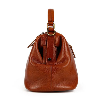 Women Handbag Top Quality Genuine Leather Long Strap Doctor Bags Women Shoulder Bag Manual Natural Cowhide Fashion Women Bags