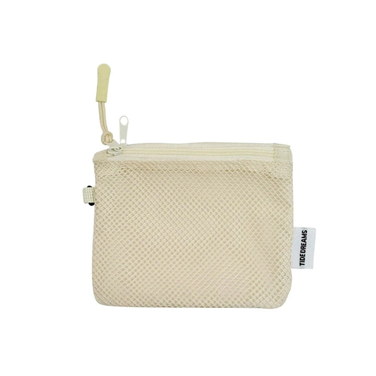 Travel Makeup Storage Bags New Mesh Coin Purse Simple Portable Mini Bag Multi-purpose Square Bag Double-layer Zipper Card Holder PlatiNum