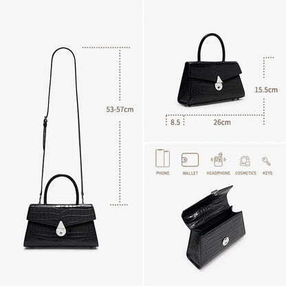 Borsa da donna di lusso in vera pelle Bafelli Borsa a tracolla modello coccodrillo e borsa a tracolla Borsa di design elegante e versatile