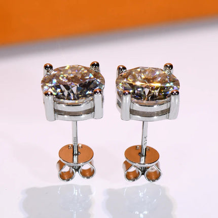IOGOU 3mm/4mm/5mm/6.5mm/8mm/9mm/10mm/11mm Certificato D VVS1 Moissanite Orecchini con perno 925 Orecchini in argento per le donne Uomini Gioielli platinumshop