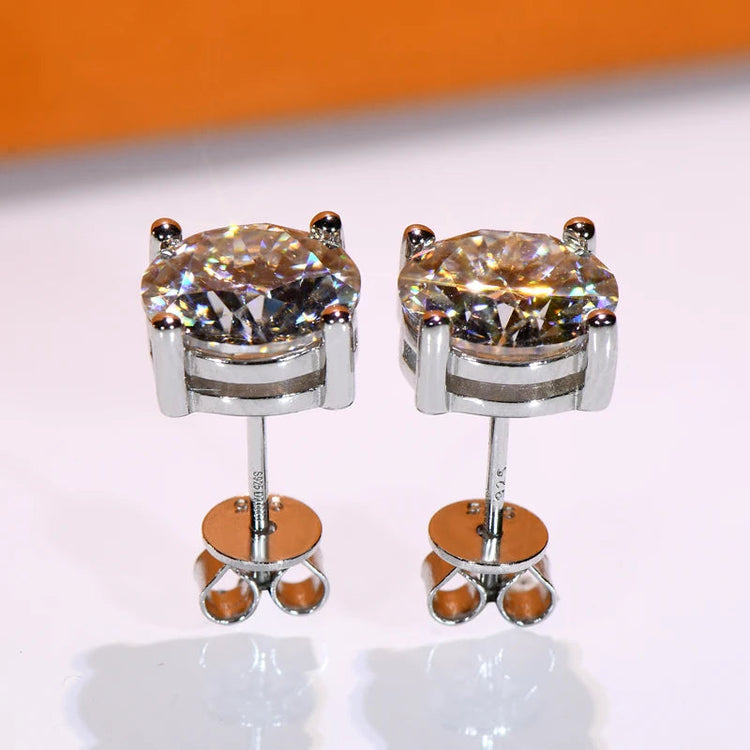 IOGOU 3mm/4mm/5mm/6.5mm/8mm/9mm/10mm/11mm Certificato D VVS1 Moissanite Orecchini con perno 925 Orecchini in argento per le donne Uomini Gioielli platinumshop