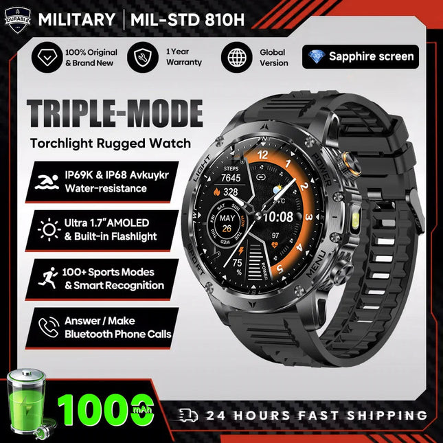 2025 Uomini Schermo AMOLED da 1,7 pollici Astuto Della Vigilanza 1000mAh Batteria Frequenza Cardiaca Chiamata Bluetooth NFC GPS Tracker Sport Fitness Orologi Nuovo platinumshop