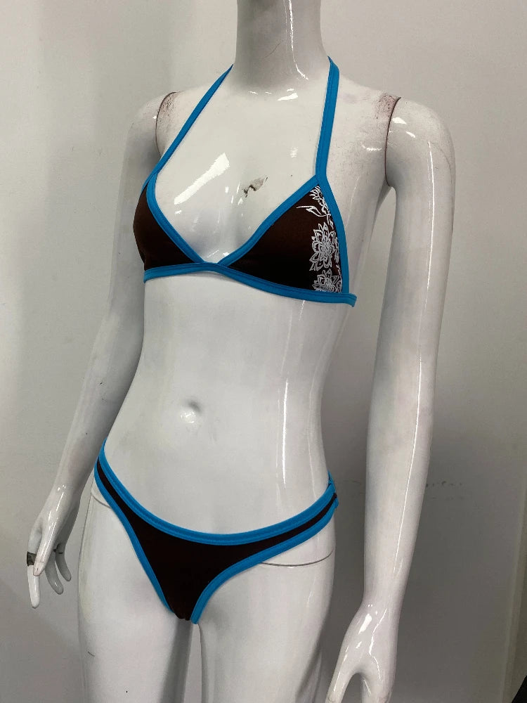 Nuovo bikini estivo 2026, costume da bagno due pezzi da donna, set a tinta unita, intimo stile Y2K platinumshop