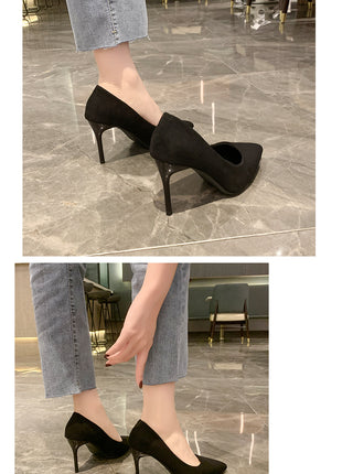 Donne Nuovi Sandali Con Tacco Medio Nero 6-8-10 cm A Punta Tacco Sottile Baotou Banchetto Scarpe Con Tacco Alto Scarpe Da Donna Tacones Mujer