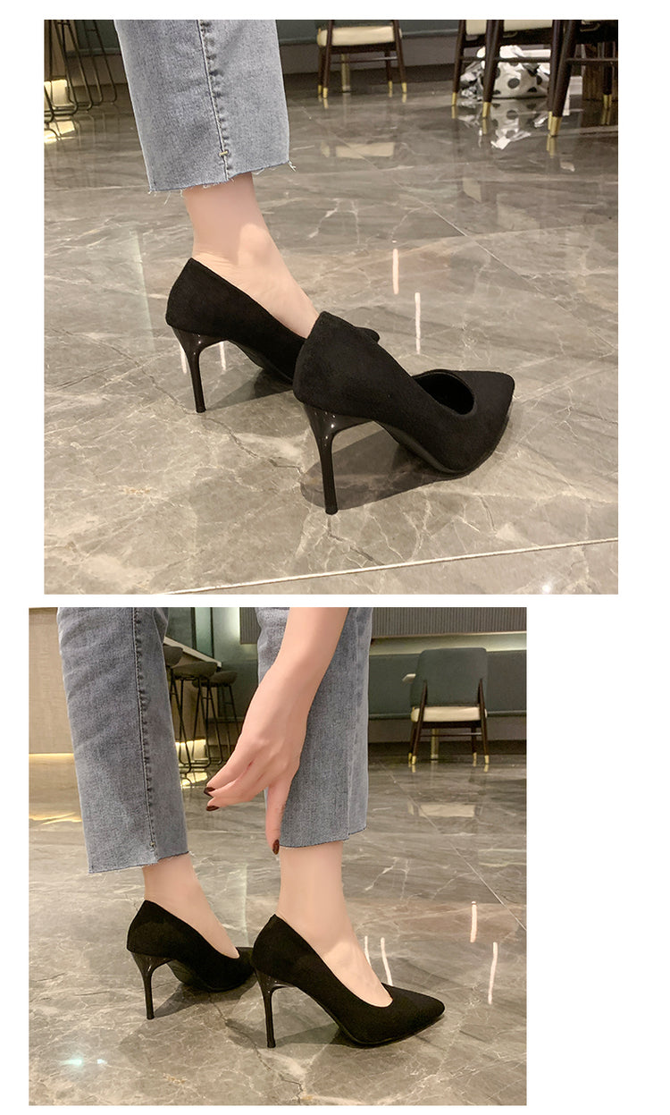Donne Nuovi Sandali Con Tacco Medio Nero 6-8-10 cm A Punta Tacco Sottile Baotou Banchetto Scarpe Con Tacco Alto Scarpe Da Donna Tacones Mujer