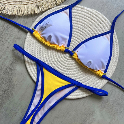 Nuovo Bikini Donna 2026 con Stampa Divisa, Costume da Bagno Moda G-string Push-up per Vacanze al Mare, Abbigliamento da Spiaggia Thong