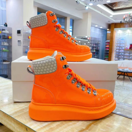 Men Platform Casual Shoes Oversized High-top Sneakers Fashion Motorcycle Boots Comfortable Ankle Boots Fashion Sports Shoes