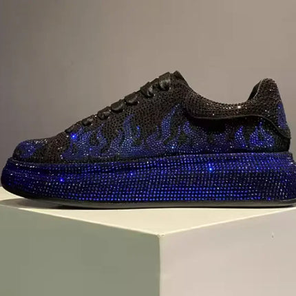 Luxury New Men Rhinestone Lace Up All Match Brand Shoes Causal Flats Loafers Sports Walking Sneakers Zapatos Hombre Vest