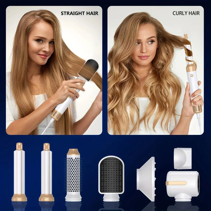 Tinsol 7 in 1 Hair dryer Professional Negative Ion curling Iron Hair Straightener Brushless Motor High Speed Hair Dryer Hot Comb