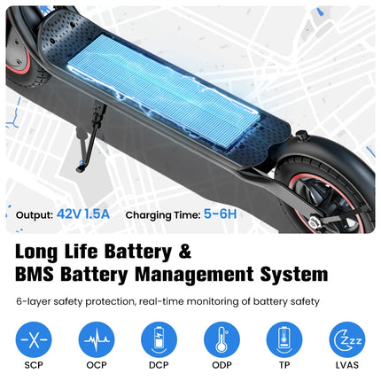 Monopattino Elettrico iScooter W6 10 Pollici 500W per Adulti, E-Scooter 36V 10.5Ah, Velocità 35km/h, Supporto APP, Autonomia 30km, Monopattini Elettrici Urbani