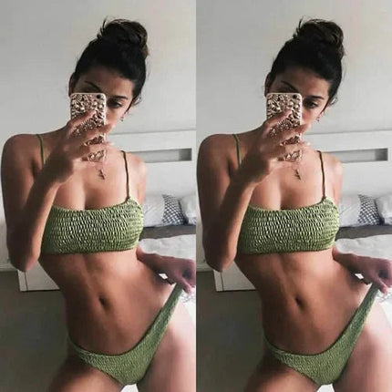 Nuova vendita calda donne sexy reggiseno imbottito push-up bikini set costume da bagno a pieghe costumi da bagno nuoto costume da bagno da spiaggia bikini set PlatiNum