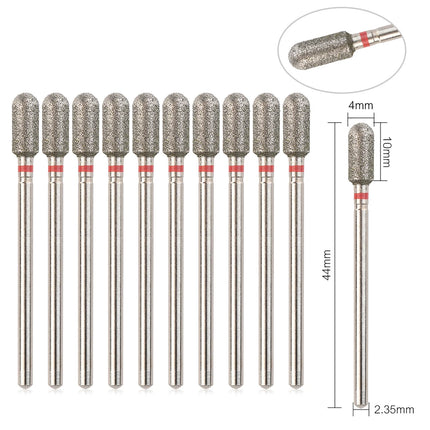 10Pcs Diamond Milling Cutter For Manicure Electric Nail Drill Bits Accessory Pedicure Machine Nail File Gel Remover Tool uñas Accesorios Y Herramientas