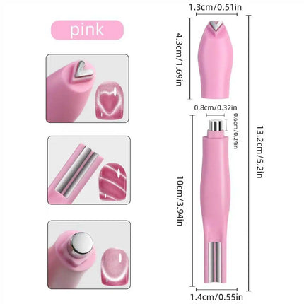 3 in 1 Cat Eye Nail Magnetic Stick Love Heart Snake Pattern French Cat Eye Nail Magnet UV Gel Polish Effect Manicure Design Tool