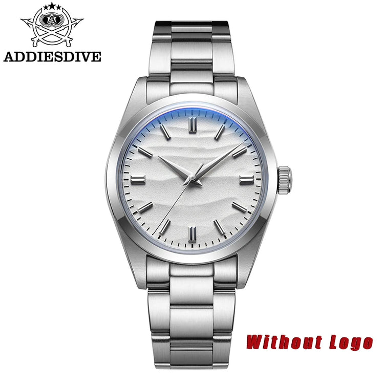 ADDIESDIVE 36mm Men Watch Without Logo AD2030 VH31 Quartz Watch 10Bar Waterproof 316L Stainless Steel Sand Dial Wristwatch New