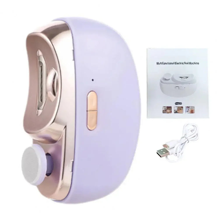 3-in-1 Electric Nail Trimmer for Seniors & Adults, Automatic Nail Clipper with Polishing, Rechargeable Safe Nail Cutter for Elderly Kids