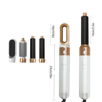 LUXLOCK 5-In-1 Hair Dryer Curling Iron Hot Air Comb Dyso Air Bag Hair Dryer Styling Tool Straightener Hairdressing Tool Gift