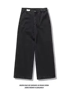 Y2K Street Retro Jeans Donna Pantaloni larghi con stampa totem screziati Moda Hip Hop Trend Coppia allentata Pantaloni larghi a gamba larga dritti americani